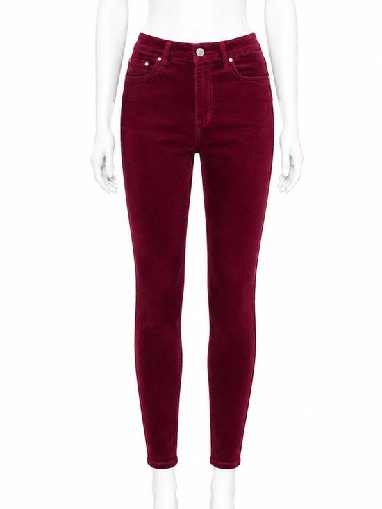 Kut from the Kloth Pants - Kut from the Kloth High-Waist Slim Corduroy Pants - Deep Wine size 12